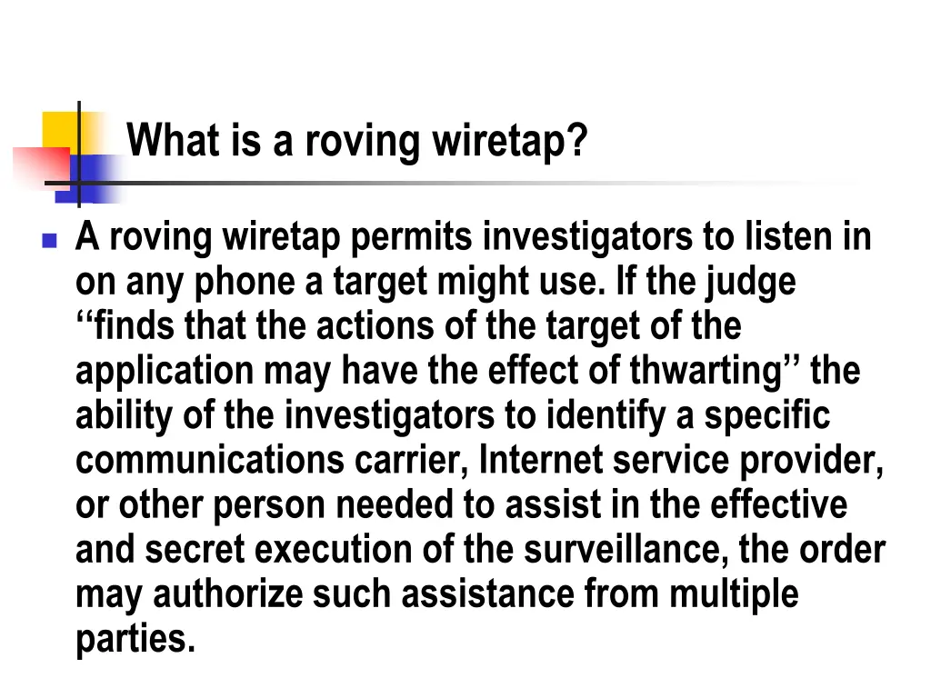 what is a roving wiretap