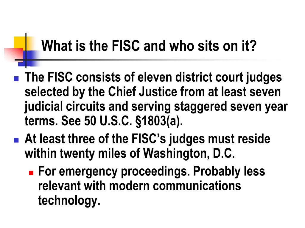 what is the fisc and who sits on it