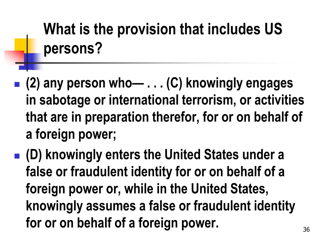 what is the provision that includes us persons