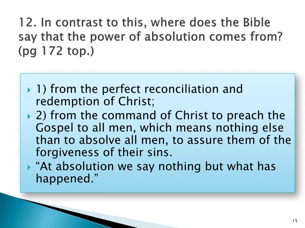 1 from the perfect reconciliation and redemption