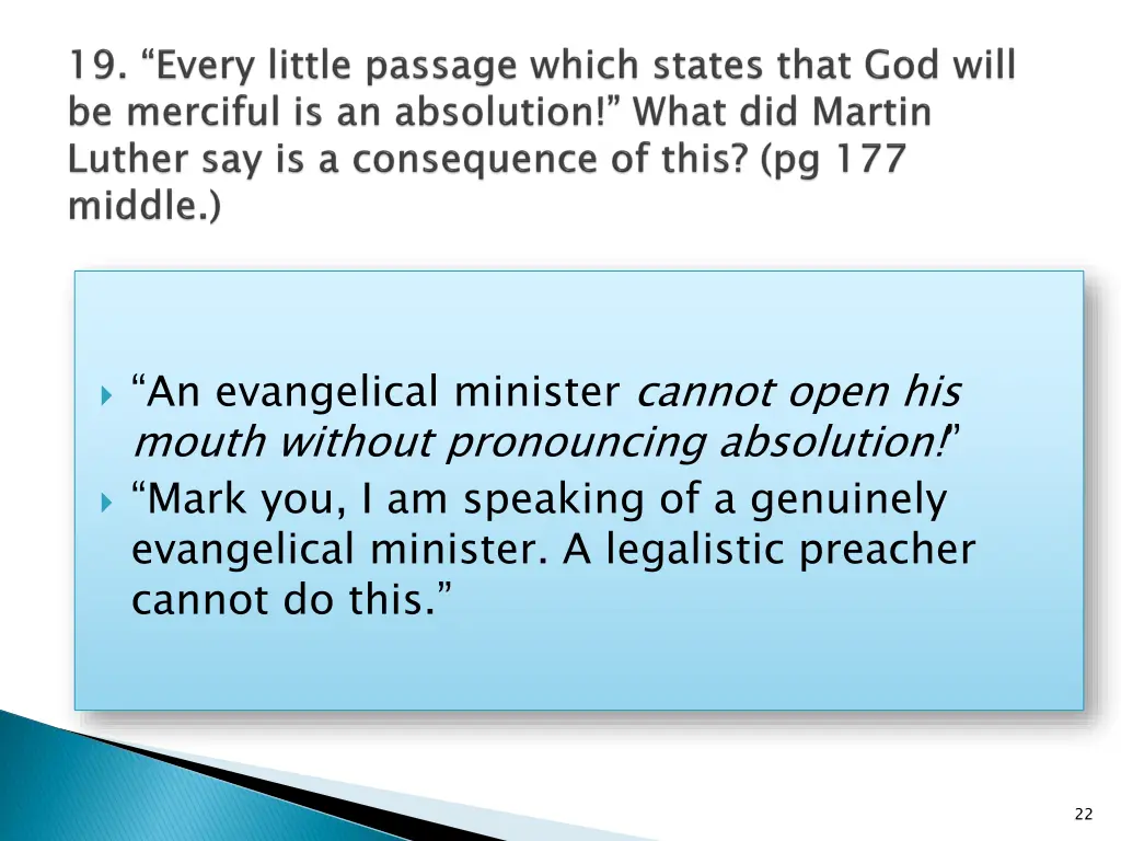 an evangelical minister cannot open his mouth