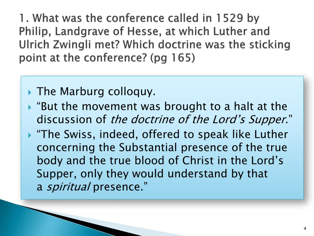 the marburg colloquy but the movement was brought