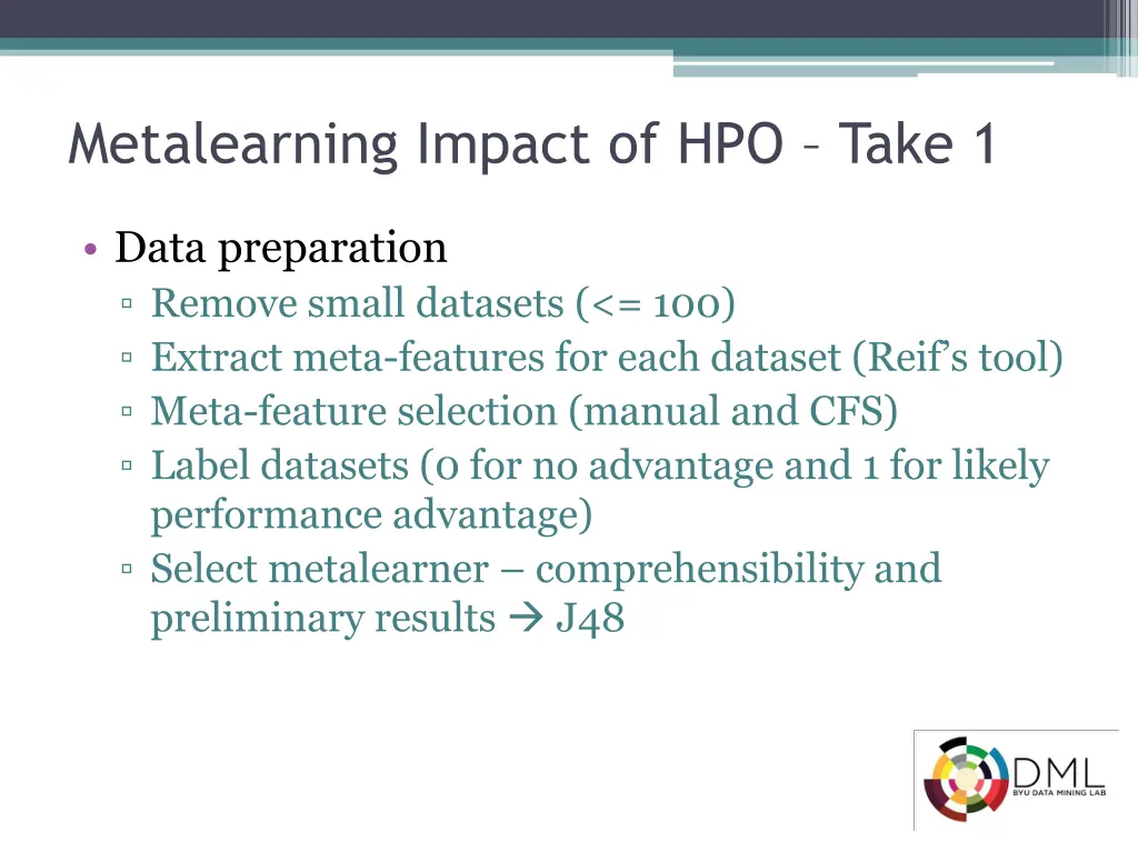 metalearning impact of hpo take 1