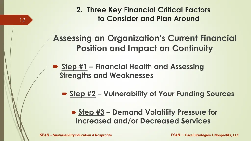 2 three key financial critical factors