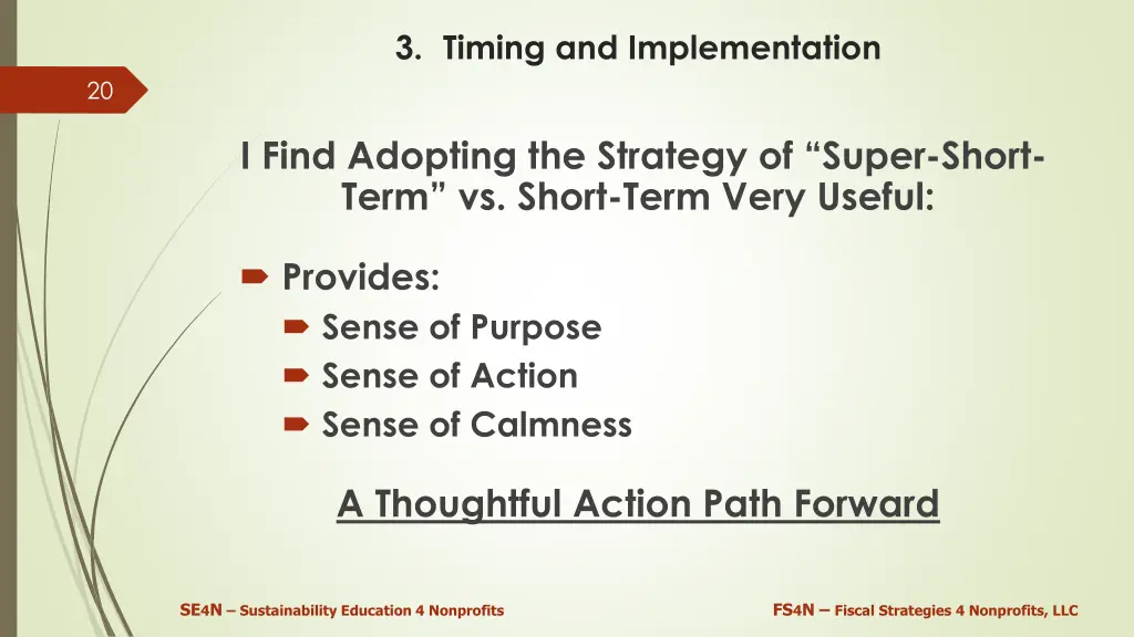 3 timing and implementation