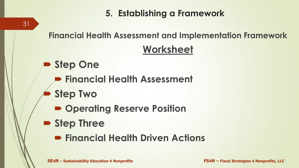 5 establishing a framework