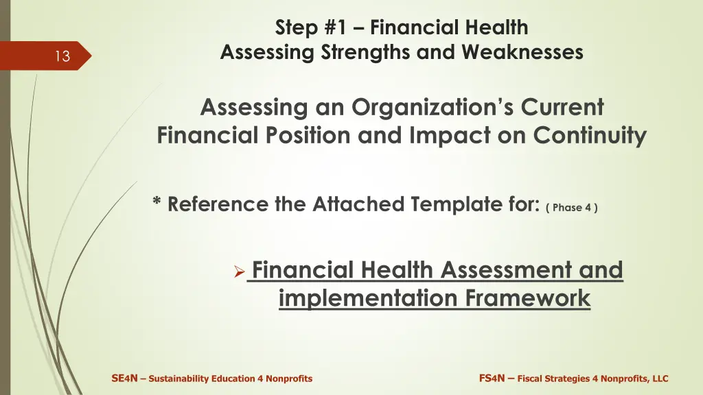 step 1 financial health assessing strengths