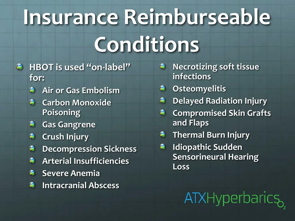 insurance reimburseable conditions