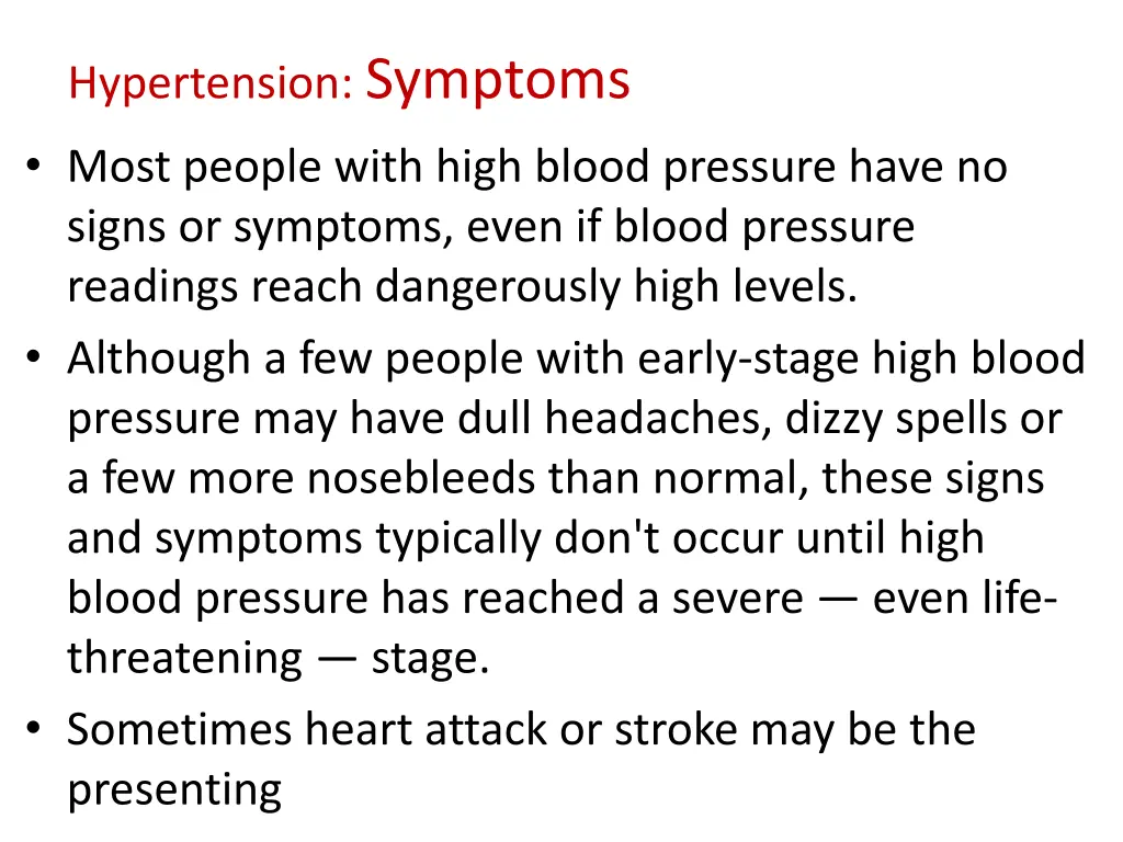 hypertension symptoms most people with high blood