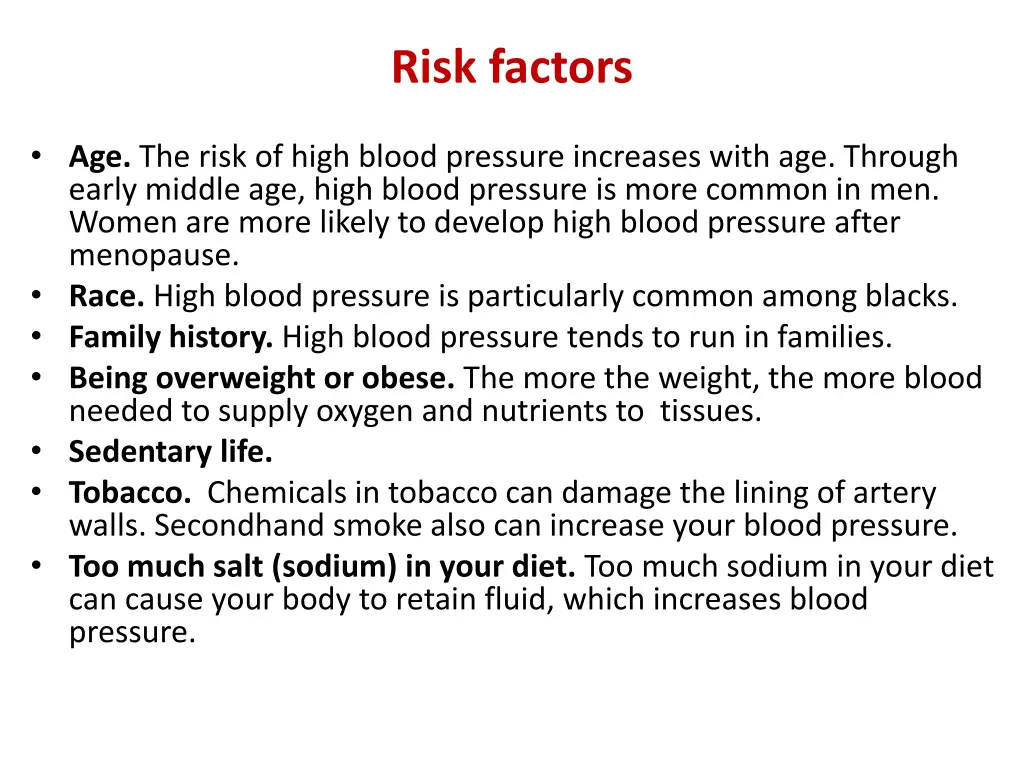 risk factors