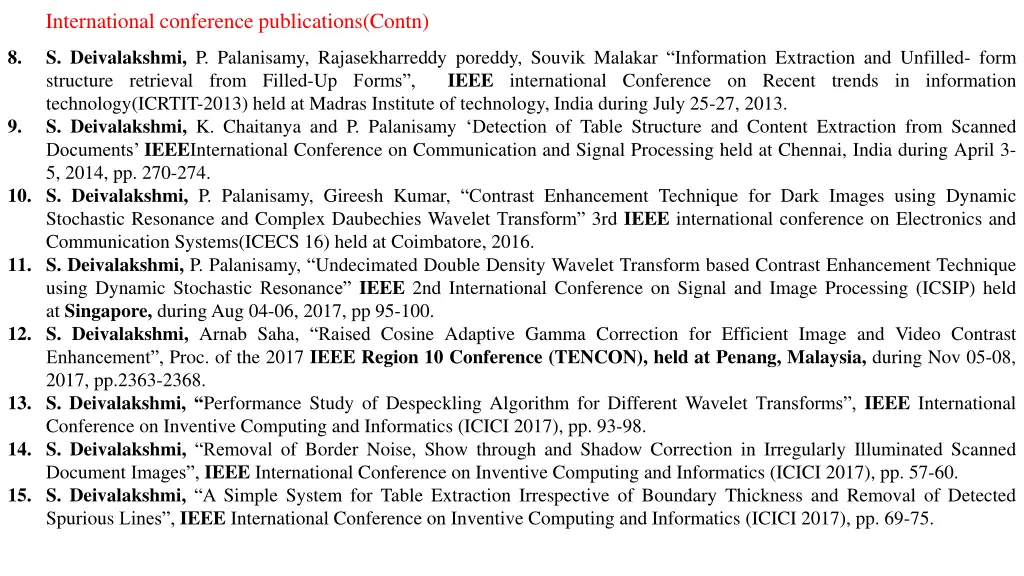 international conference publications contn