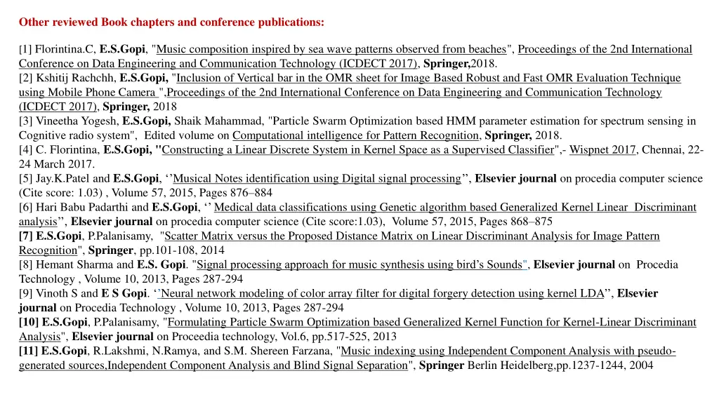 other reviewed book chapters and conference