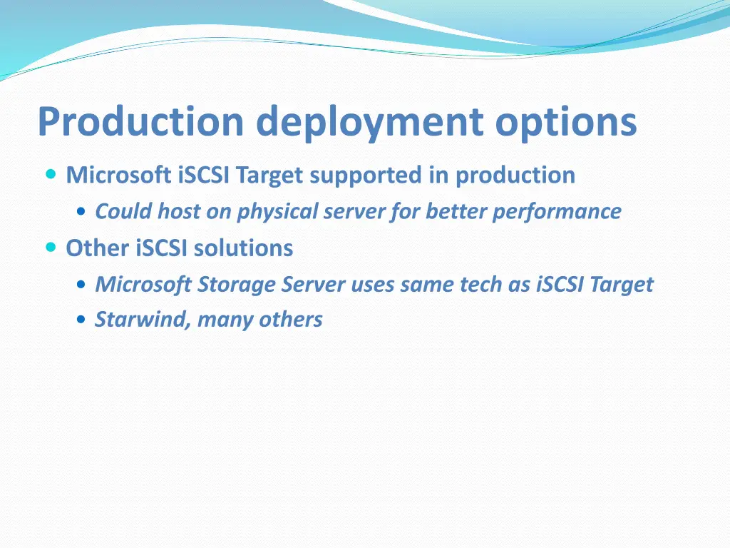 production deployment options