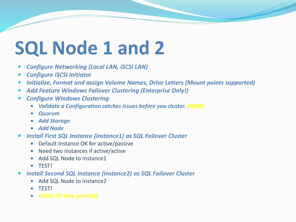 sql node 1 and 2