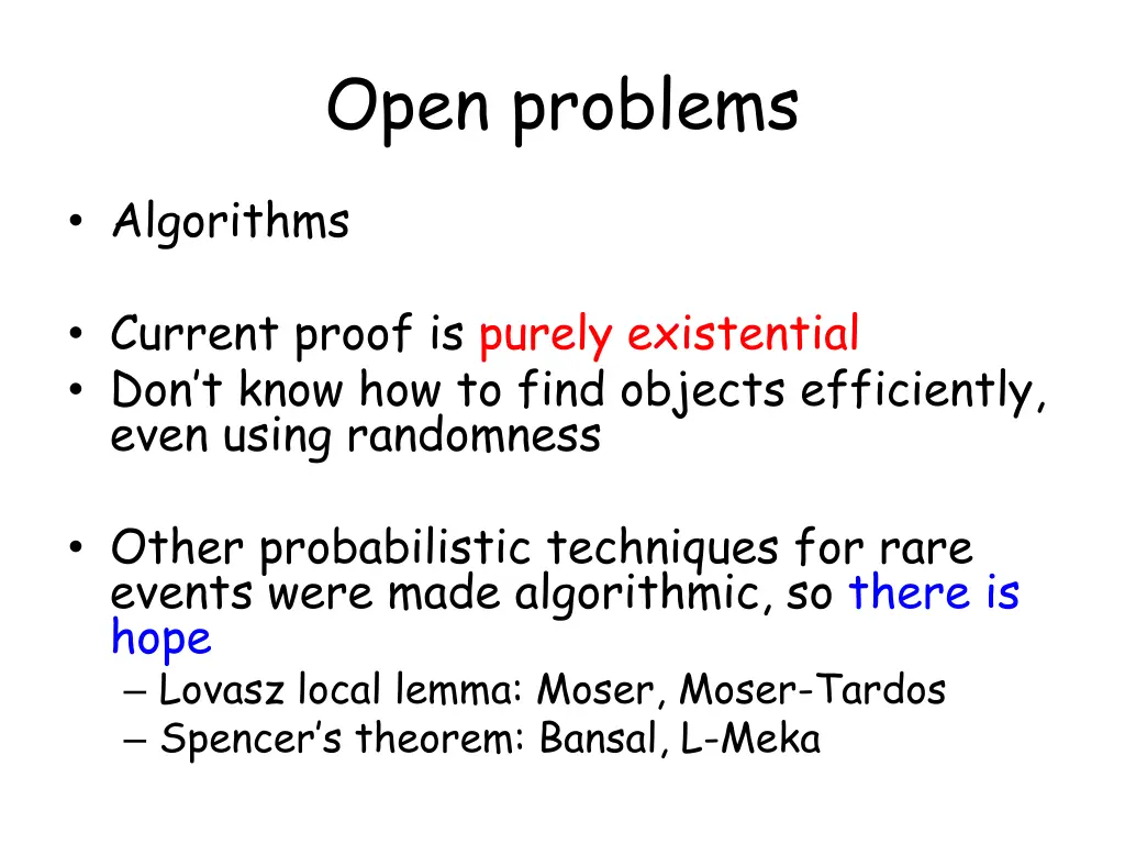 open problems 1