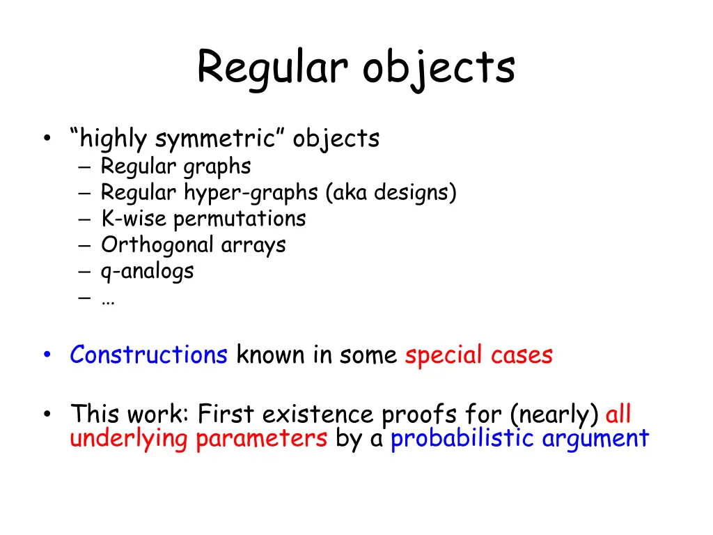 regular objects