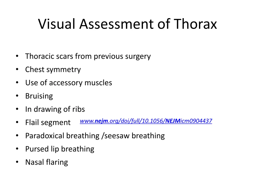 visual assessment of thorax