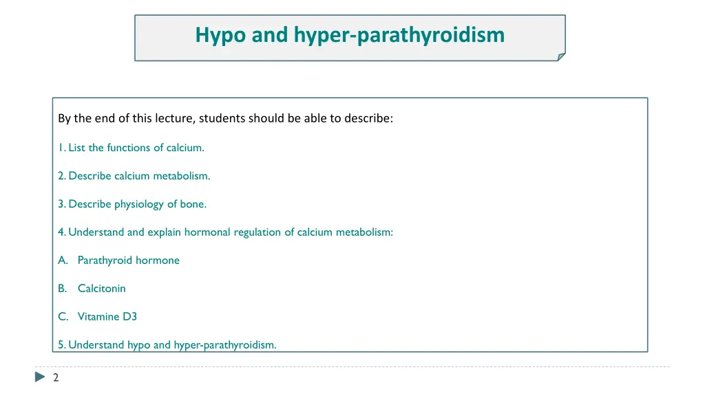 hypo and hyper parathyroidism