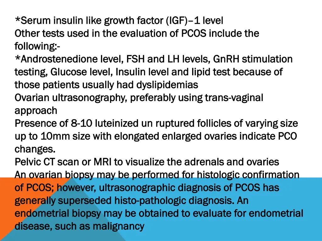 serum insulin like growth factor serum insulin