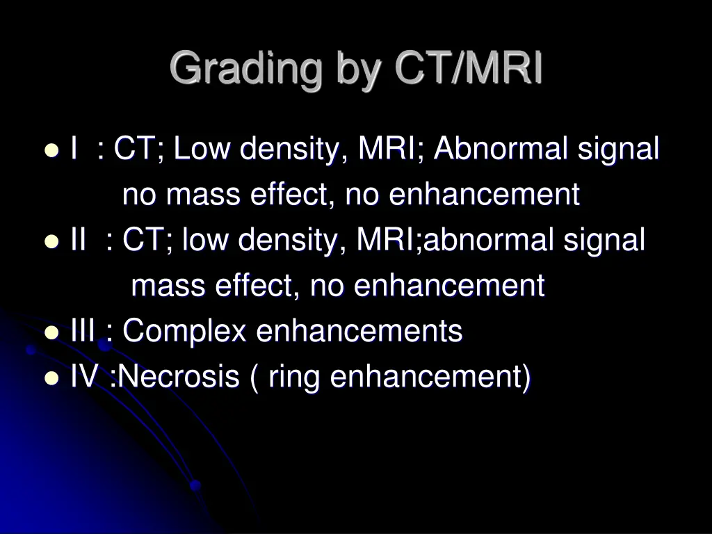 grading by ct mri