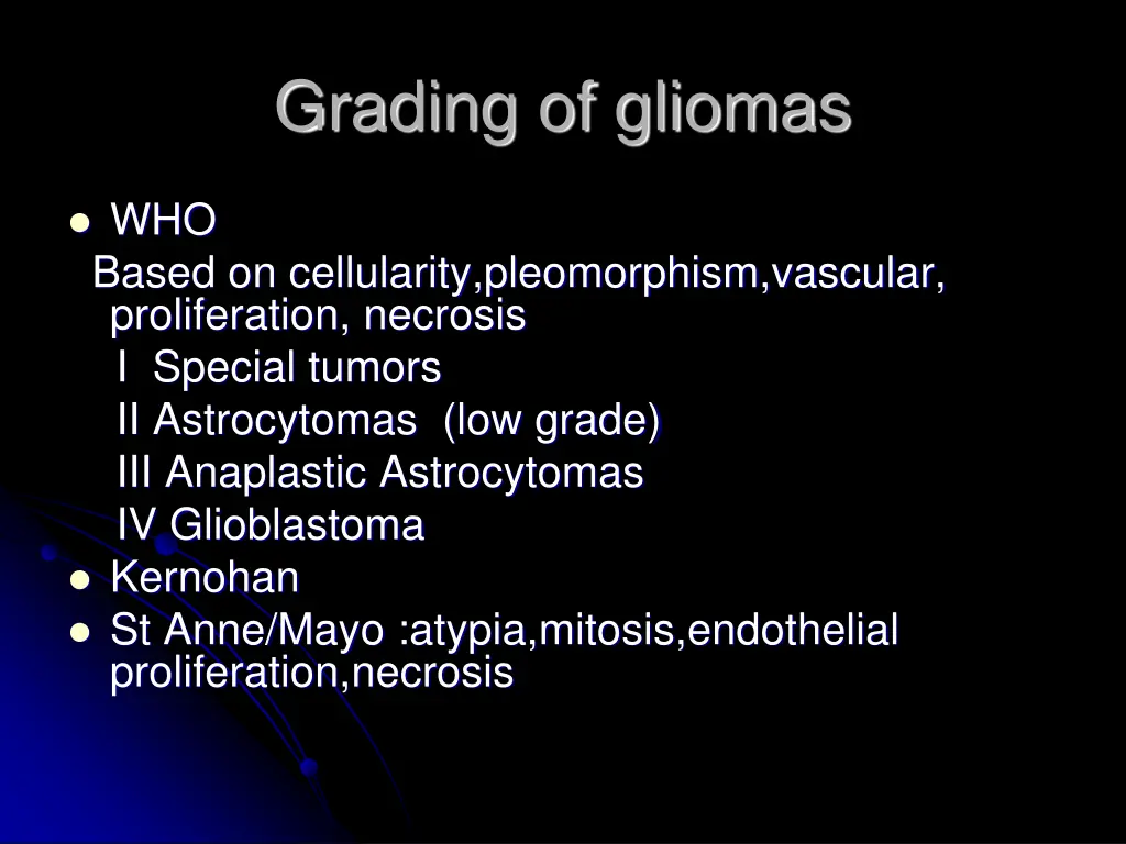 grading of gliomas