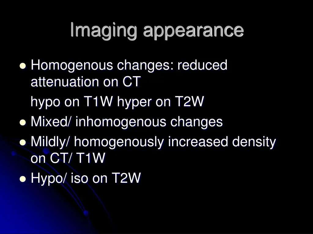 imaging appearance