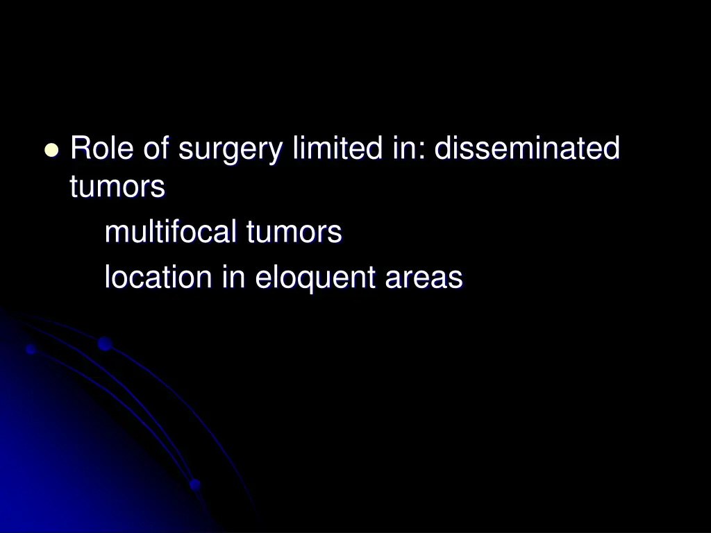 role of surgery limited in disseminated tumors