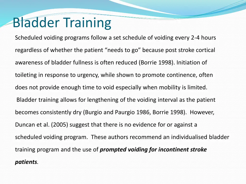 bladder training