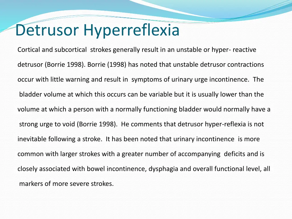 detrusor hyperreflexia