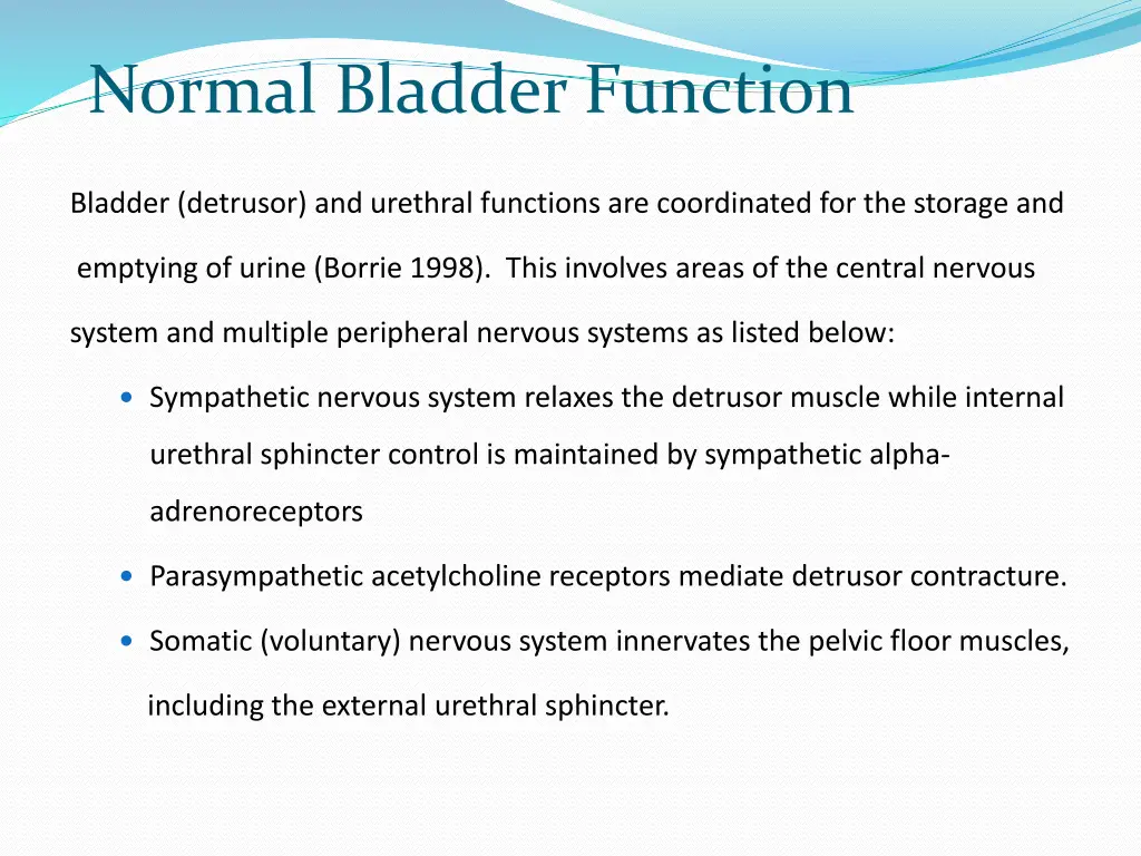 normal bladder function