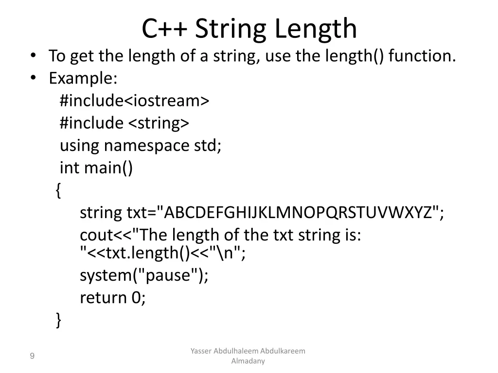 c string length