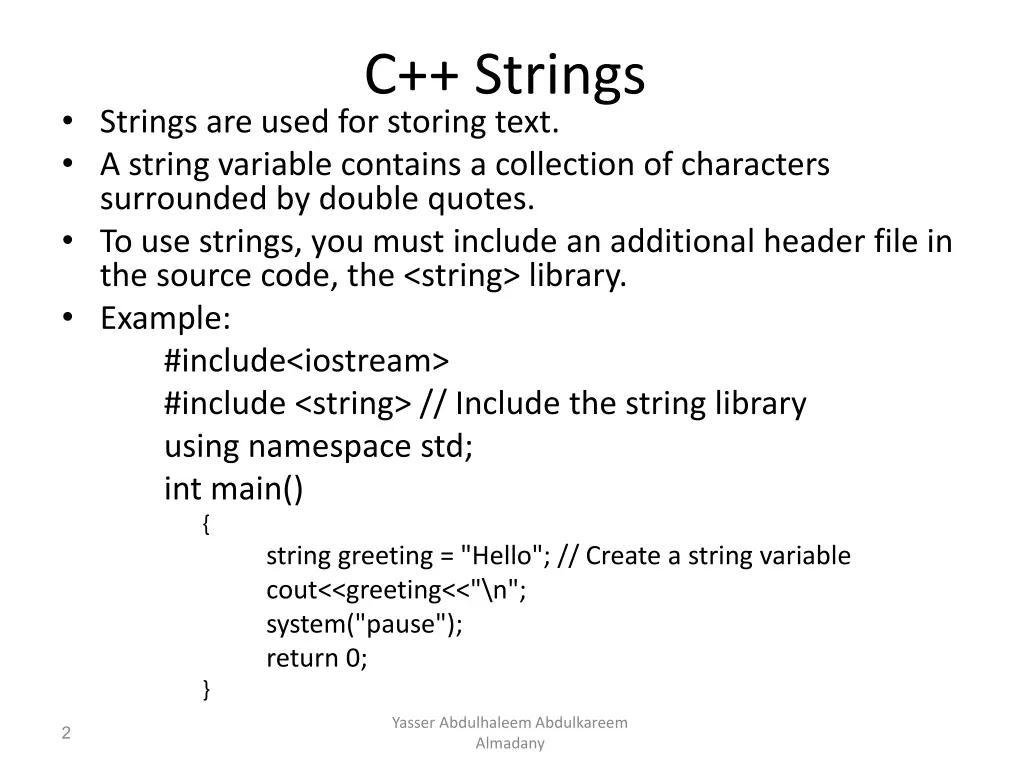 c strings