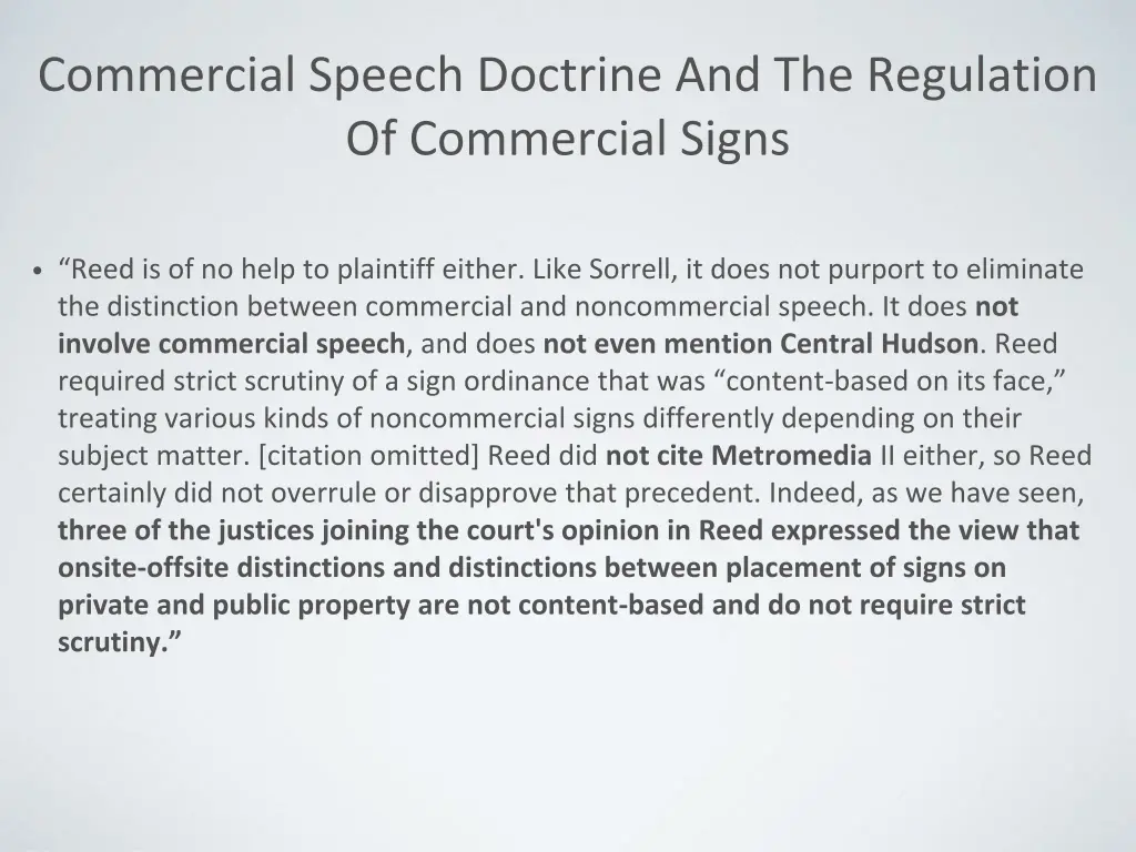 commercial speech doctrine and the regulation 1