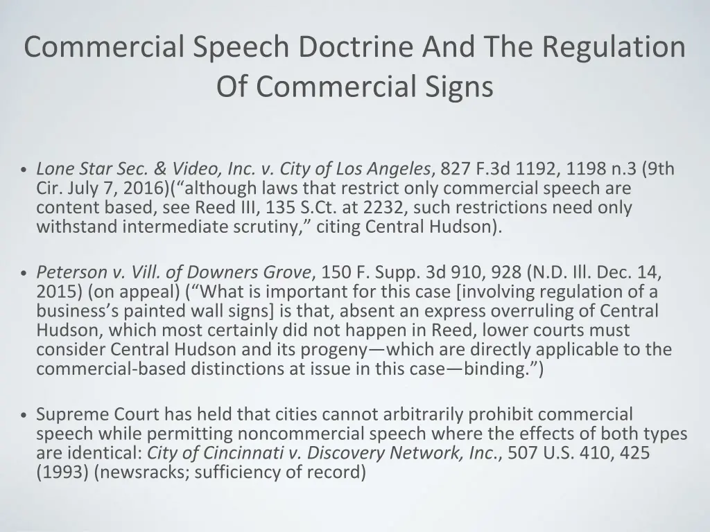 commercial speech doctrine and the regulation 2