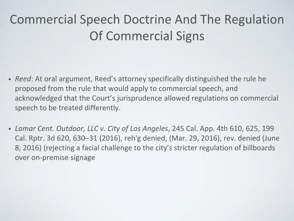 commercial speech doctrine and the regulation