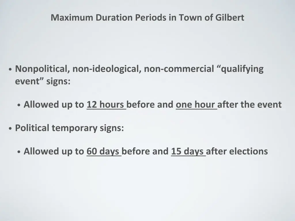 maximum duration periods in town of gilbert