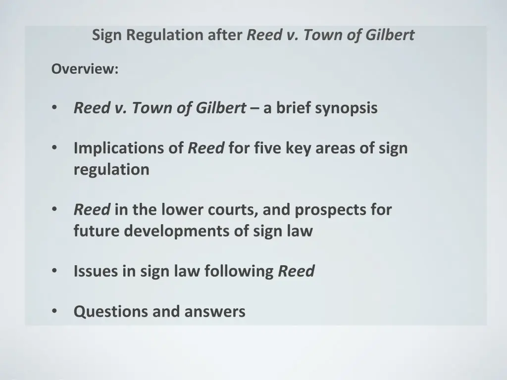 sign regulation after reed v town of gilbert