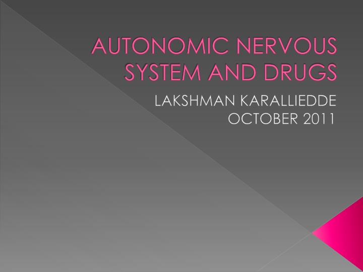 autonomic nervous system and drugs lakshman