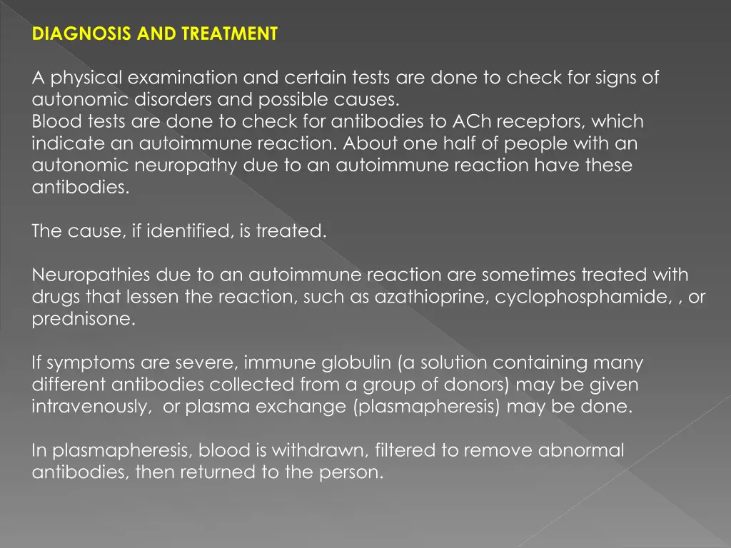 diagnosis and treatment