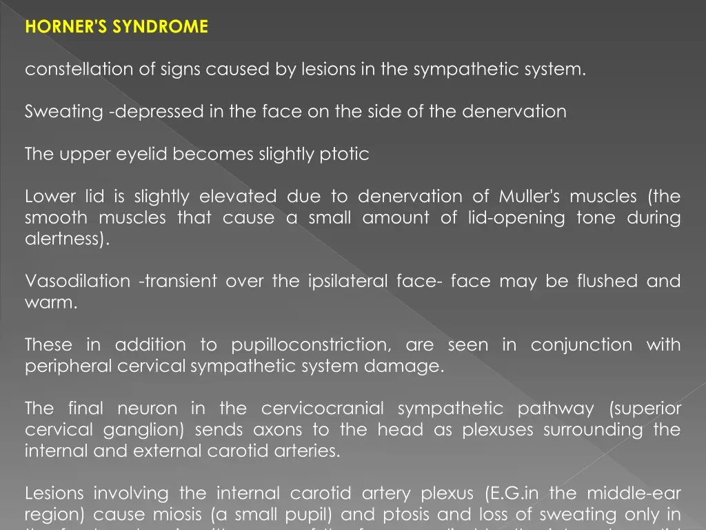 horner s syndrome