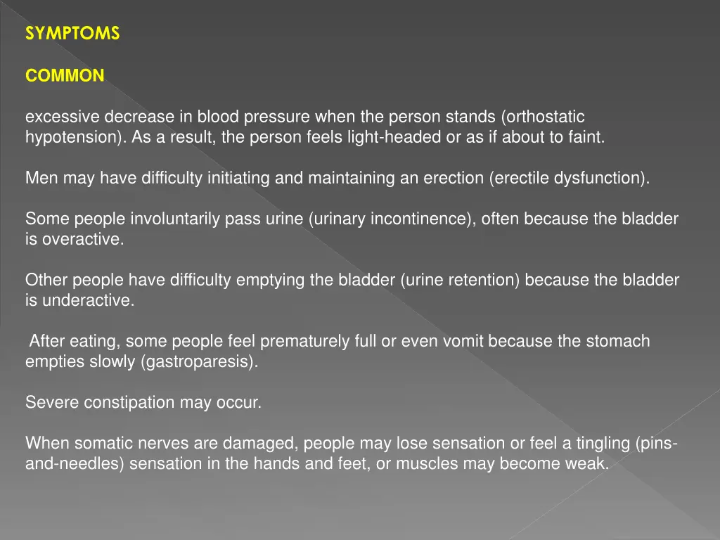 symptoms