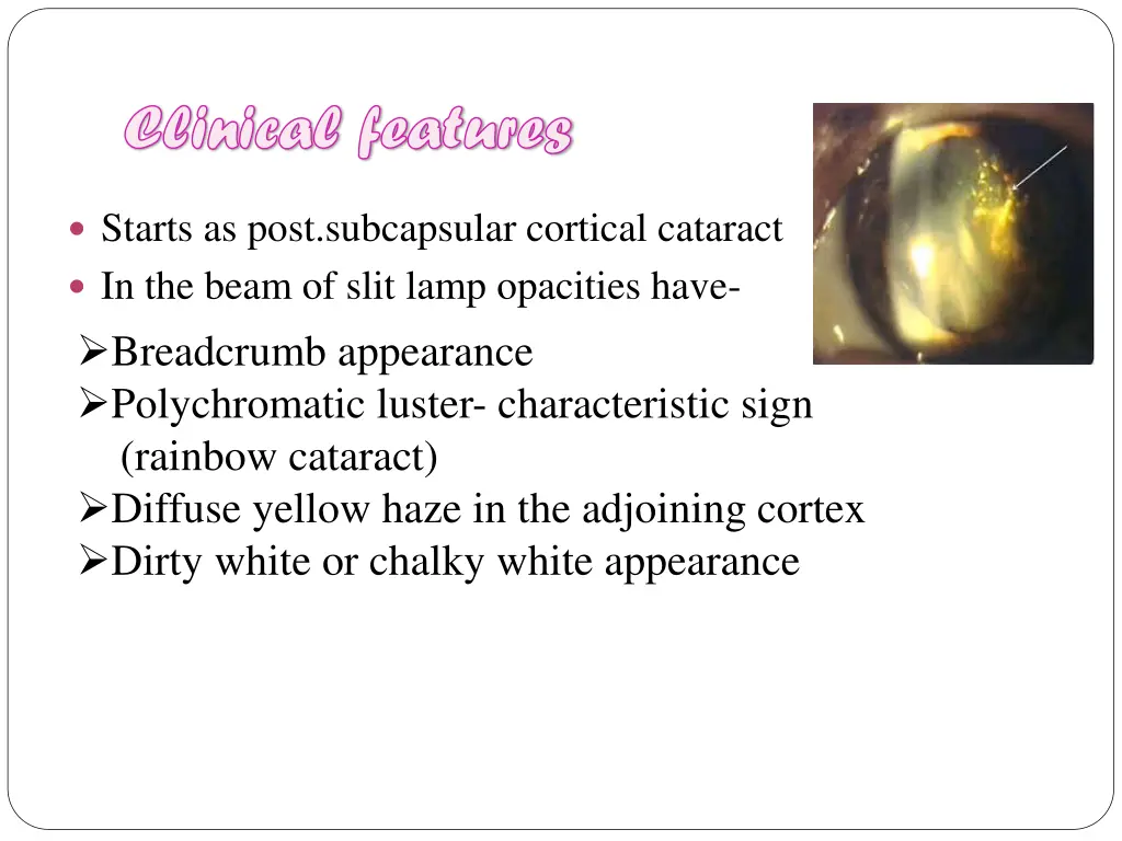 clinical features clinical features