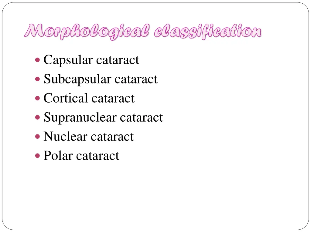 morphological morphological classification