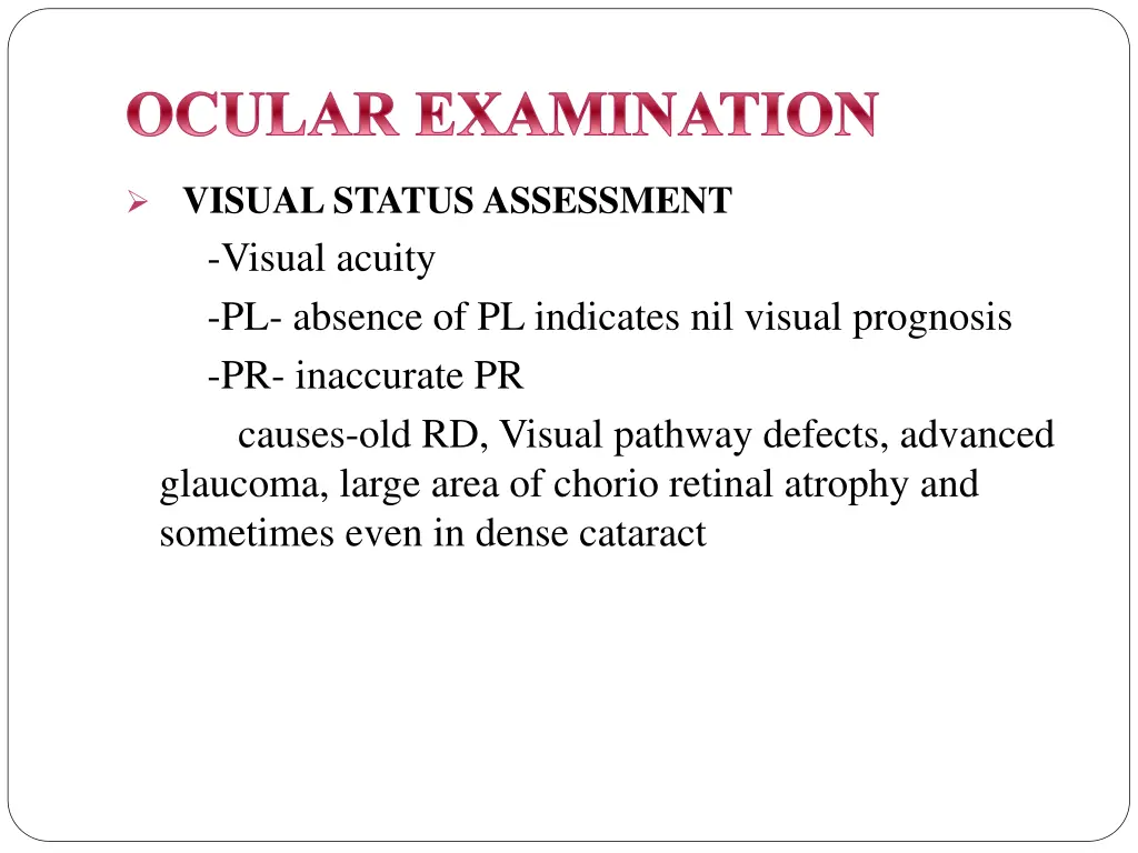 ocular examination