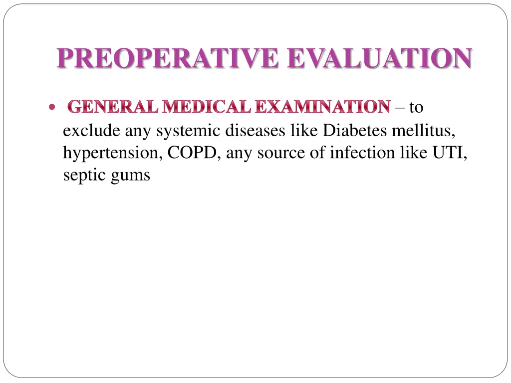 preoperative evaluation