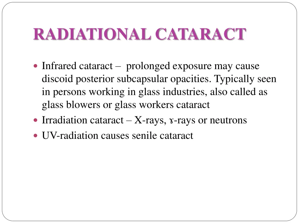 radiational cataract