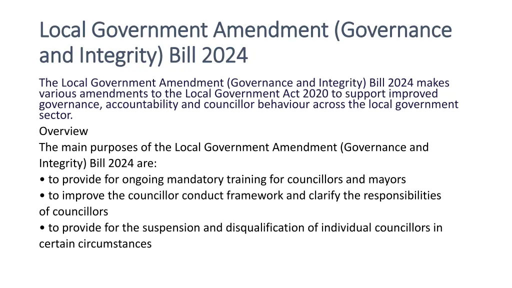 local government amendment governance local