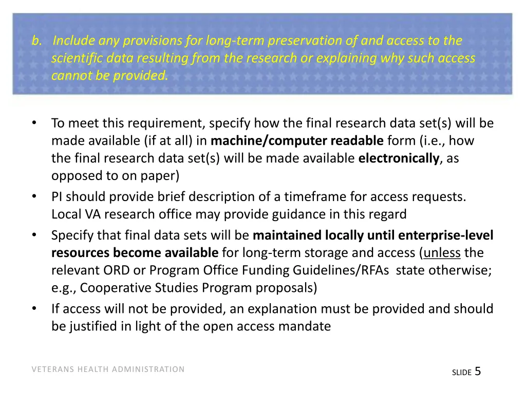 b include any provisions for long term