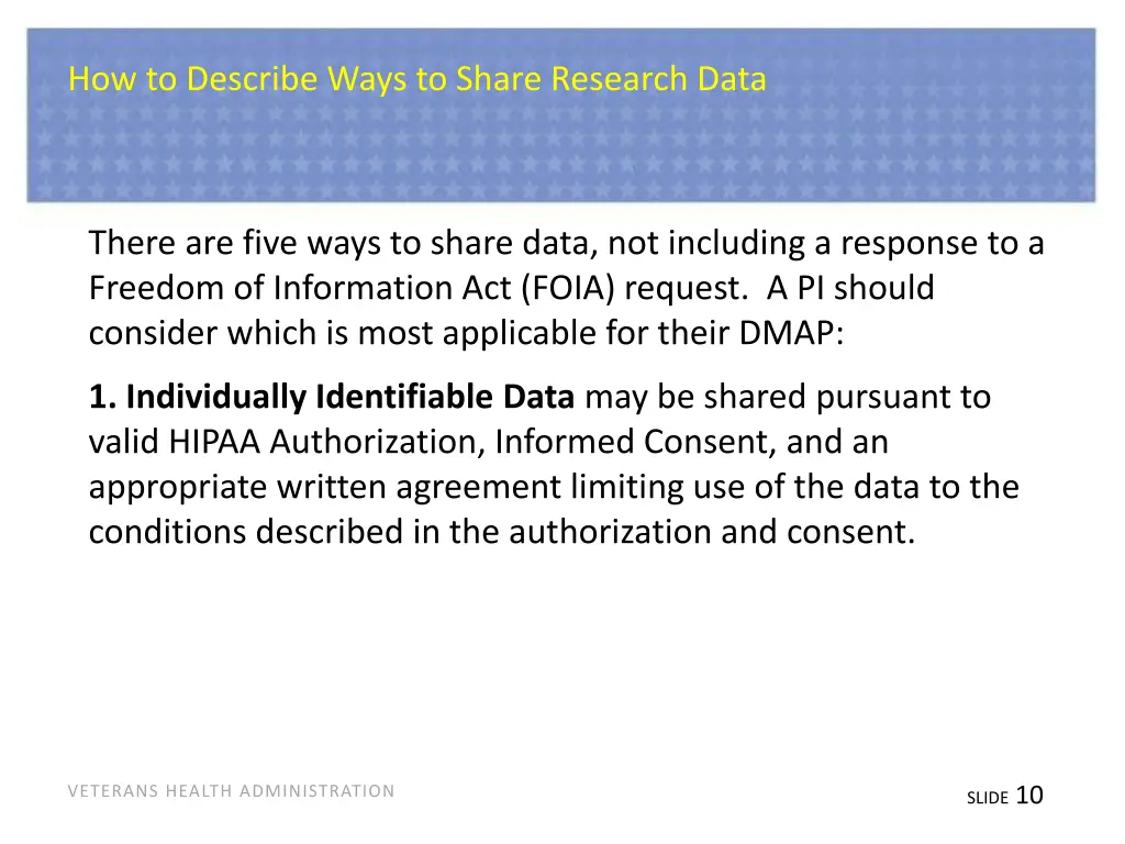 how to describe ways to share research data