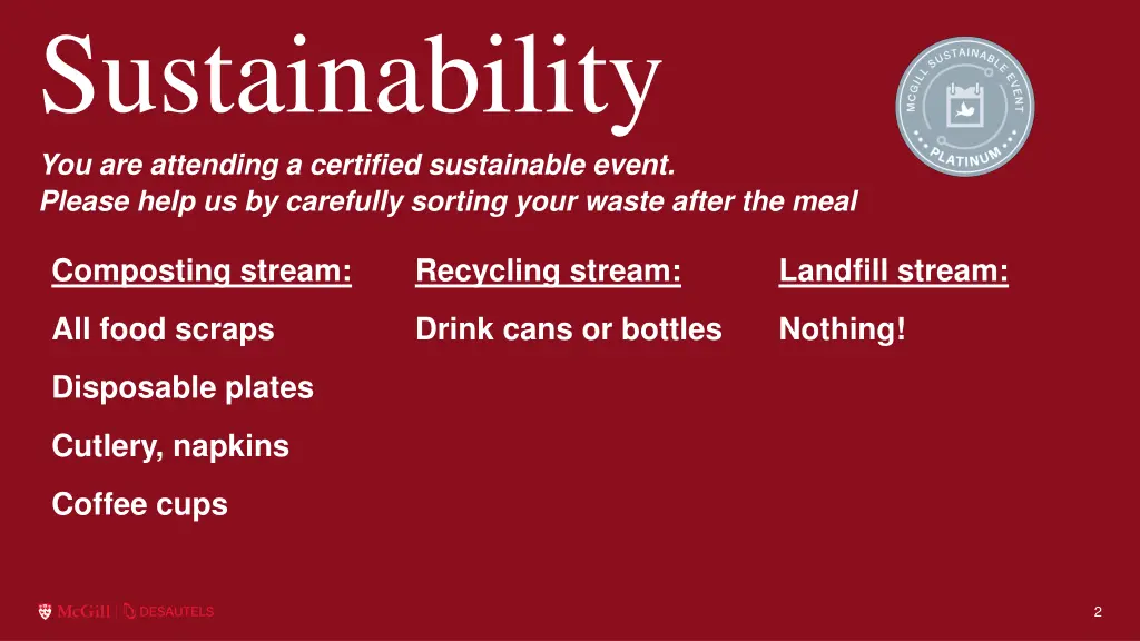 sustainability you are attending a certified